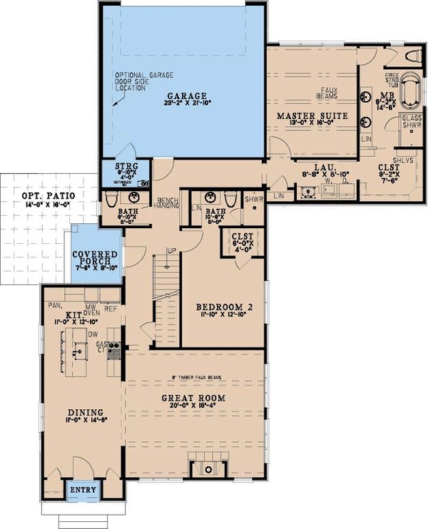 House Blueprint - Bungalow Floor Plan - Main Floor Plan #923-463
