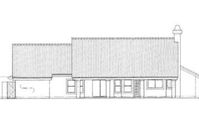 House Blueprint - Exterior - Rear Elevation for Adobe / Southwestern House Plan #72-217 - 4 bed, 2.5 bath