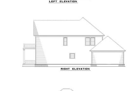 Exterior - Rear Elevation for Southern House Plan #17-564 - 3 bed, 3 bath
