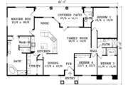 Adobe / Southwestern Style House Plan - 4 Beds 3 Baths 2129 Sq/Ft Plan #1-1442 