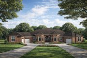 European Style House Plan - 4 Beds 3 Baths 2956 Sq/Ft Plan #20-1843 Exterior 