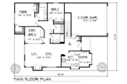 Cottage Style House Plan - 3 Beds 2 Baths 1360 Sq/Ft Plan #70-117 