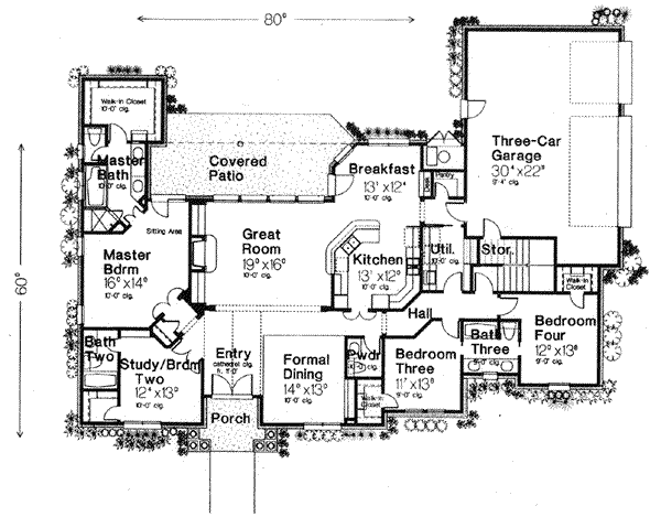 Colonial Floor Plan - Main Floor Plan #310-542