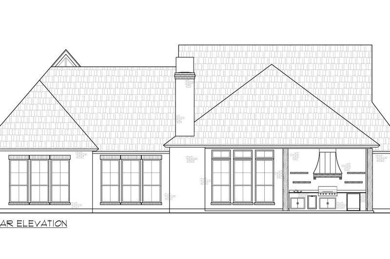 Home Plan - Exterior - Rear Elevation for Farmhouse House Plan #1074-81 - 4 bed, 3.5 bath