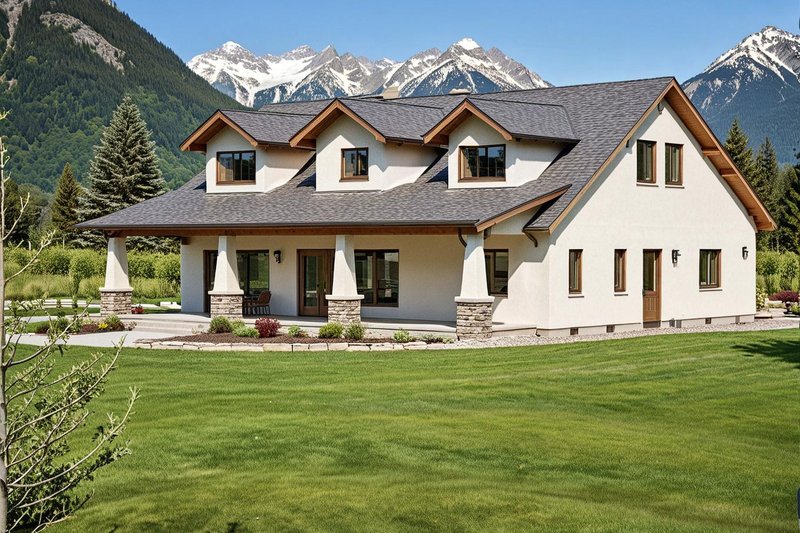 House Plan Design - Exterior - Front Elevation 2 for Traditional House Plan #117-566 - 1 bed, 2.5 bath