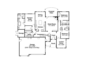 Floor Plan - Main Floor for Traditional House Plan #124-843 - 3 bed, 3 bath