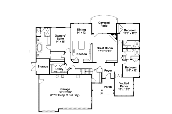 Floor Plan - Main Floor for Traditional House Plan #124-843 - 3 bed, 3 bath