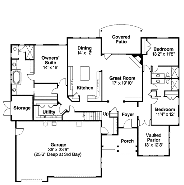 Traditional Floor Plan - Main Floor Plan #124-843