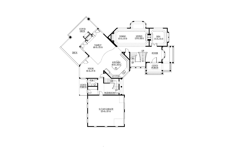 Dream House Plan - Floor Plan - Main Floor for Craftsman House Plan #132-486 - 3 bed, 3.5 bath