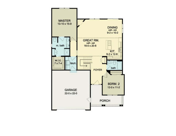 House Design - Ranch Floor Plan - Main Floor Plan #1010-22