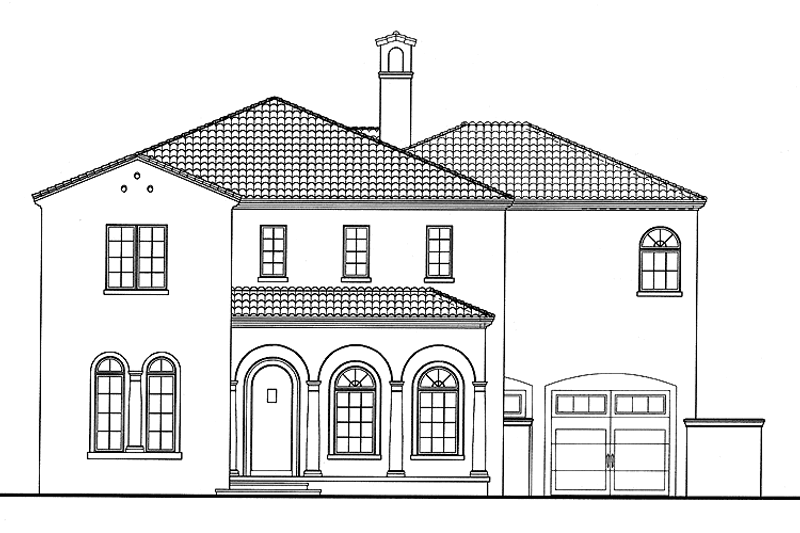 Architectural House Design - Mediterranean Exterior - Front Elevation Plan #999-148