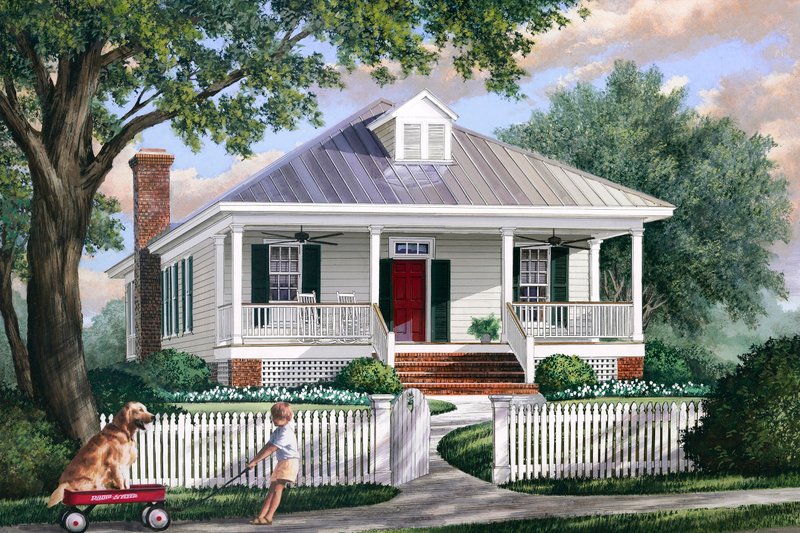 Home Plan - Exterior - Front Elevation for Southern House Plan #137-271 - 3 bed, 2 bath