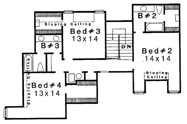 Dream House Plan - Mediterranean Floor Plan - Upper Floor Plan #310-1071
