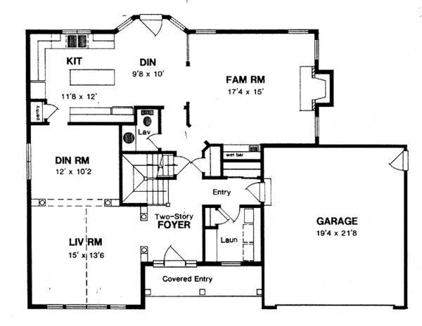 Dream House Plan - Traditional Floor Plan - Main Floor Plan #316-218