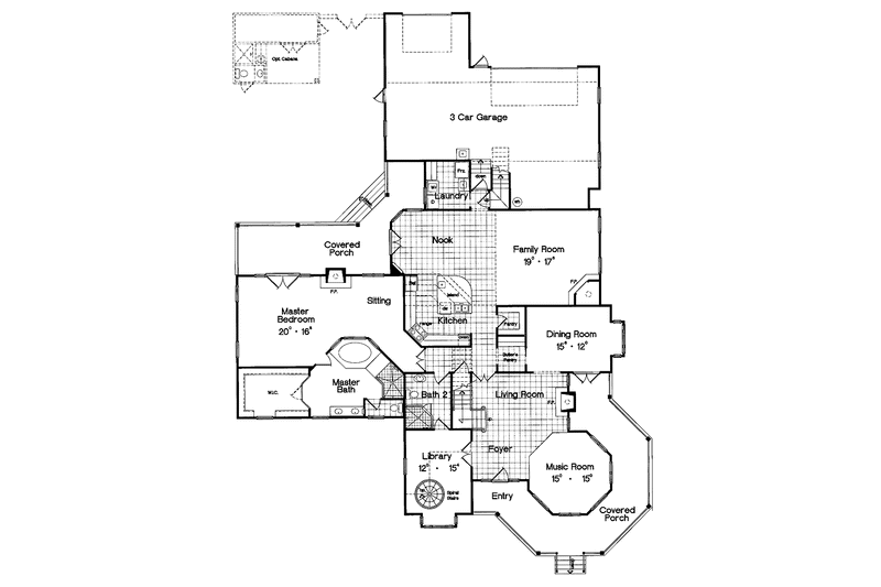 House Blueprint - Floor Plan - Main Floor for Craftsman House Plan #417-630 - 4 bed, 4 bath