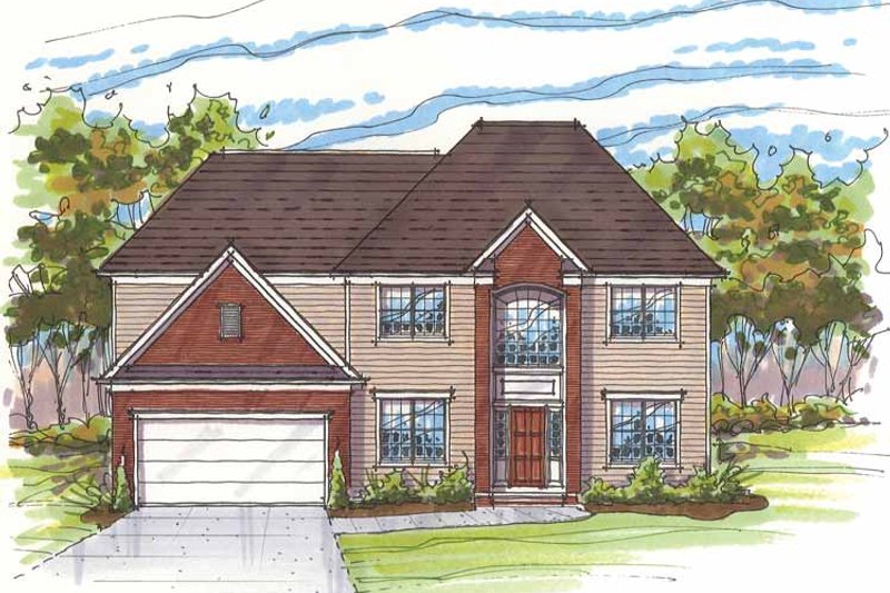 Home Plan - Exterior - Front Elevation 3 for Traditional House Plan #435-7 - 3 bed, 2.5 bath