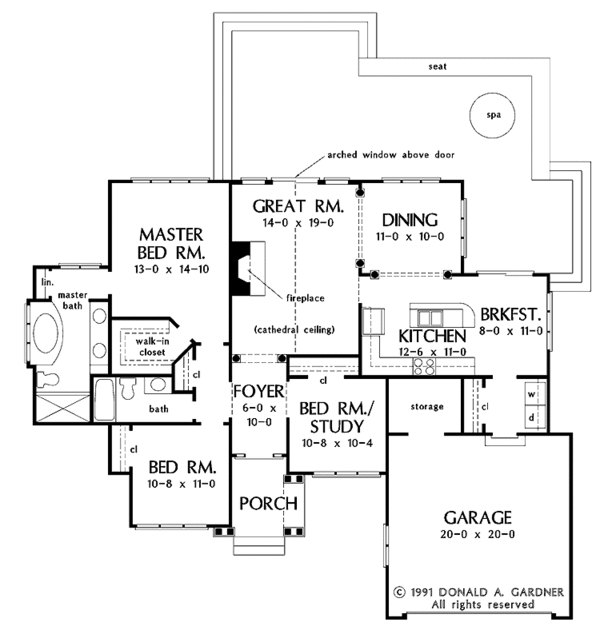 House Design - Ranch Floor Plan - Main Floor Plan #929-88