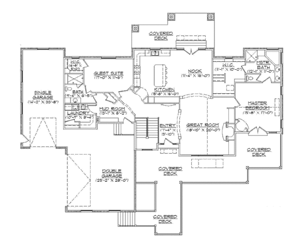 House Design - Craftsman Floor Plan - Main Floor Plan #945-127