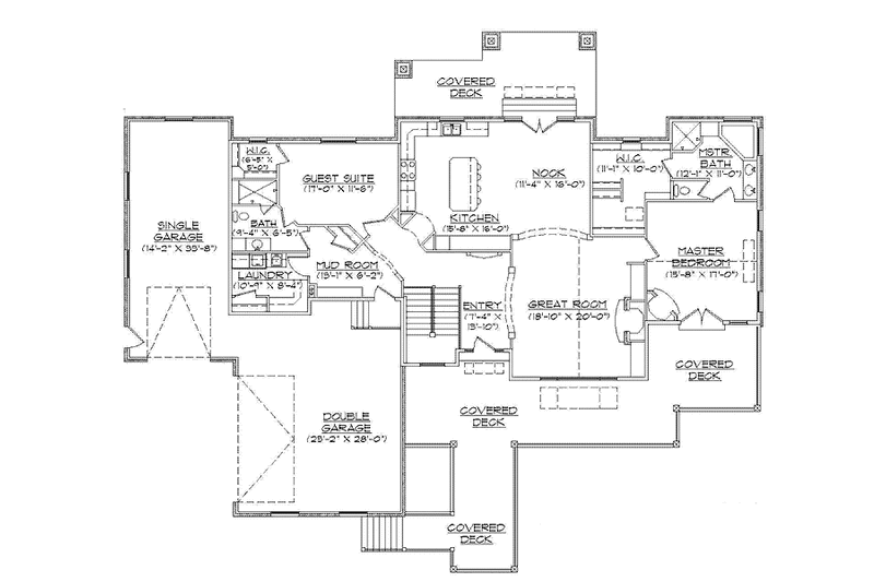 Architectural House Design - Floor Plan - Main Floor for Craftsman House Plan #945-127 - 2 bed, 2 bath