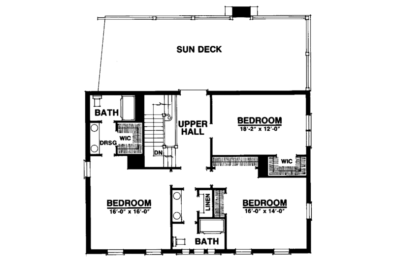 House Plan Design - Floor Plan - Upper Floor for Colonial House Plan #1016-40 - 4 bed, 3 bath