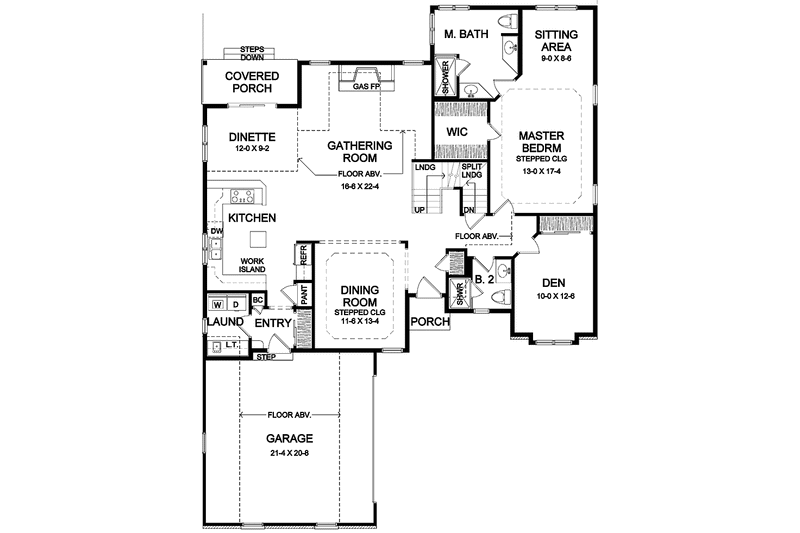 House Blueprint - Floor Plan - Main Floor for Traditional House Plan #328-317 - 3 bed, 3 bath