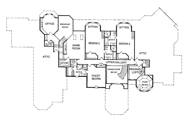 House Plan Design - European Floor Plan - Upper Floor Plan #952-254