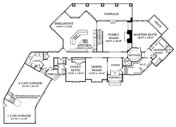 House Blueprint - Country Floor Plan - Main Floor Plan #453-236