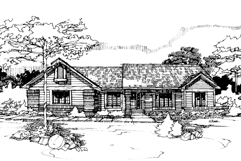 House Plan Design - Exterior - Front Elevation 3 for Craftsman House Plan #320-687 - 4 bed, 2 bath