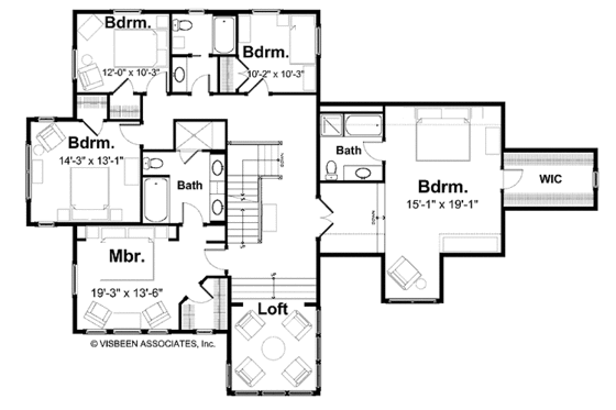 Floor Plan - Upper Floor for Victorian House Plan #928-69 - 5 bed, 3.5 bath