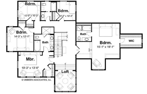Victorian Floor Plan - Upper Floor Plan #928-69