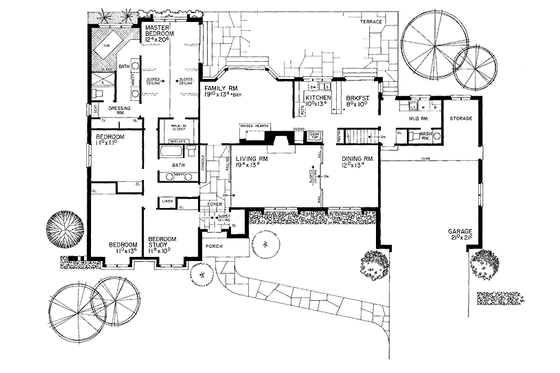 Floor Plan - Main Floor for Tudor House Plan #72-762 - 3 bed, 2.5 bath