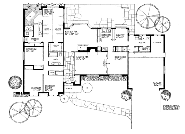 House Blueprint - Tudor Floor Plan - Main Floor Plan #72-762