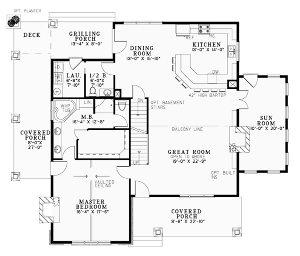 Country Style House Plan - 3 Beds 2.5 Baths 2637 Sq/Ft Plan #17-3381 ...