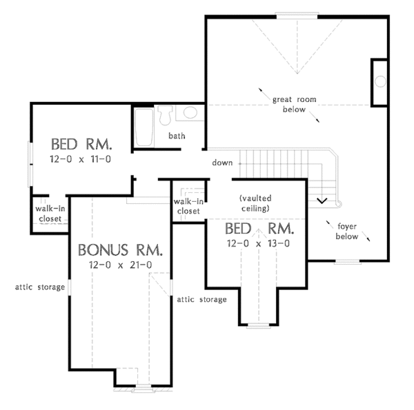House Plan Design - Traditional Floor Plan - Upper Floor Plan #929-481