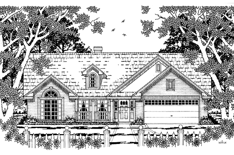Dream House Plan - Country Exterior - Front Elevation Plan #42-412