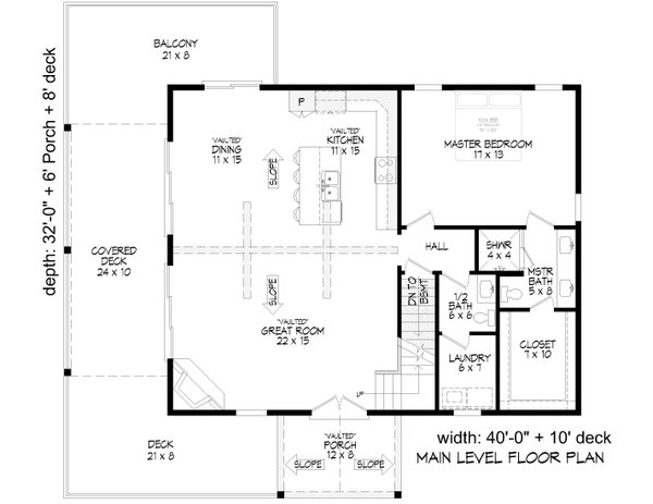 House Blueprint - Country Floor Plan - Main Floor Plan #932-1301