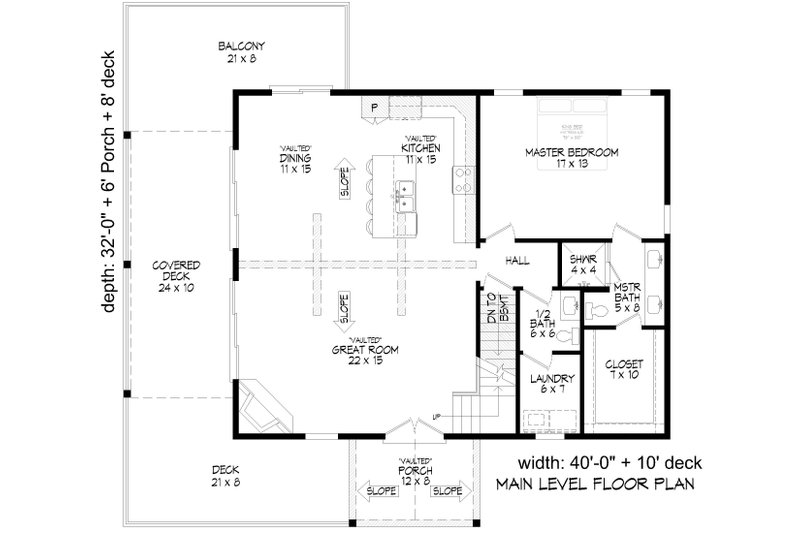 Architectural House Design - Floor Plan - Main Floor for Country House Plan #932-1301 - 3 bed, 2.5 bath