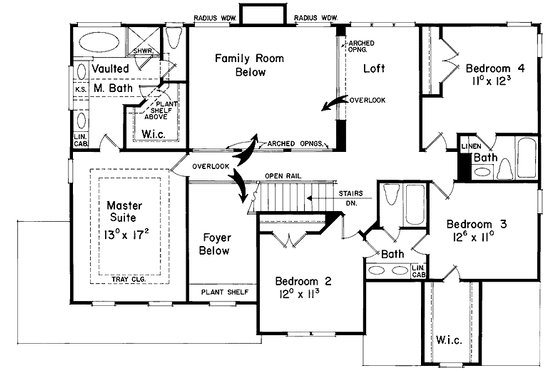 Floor Plan - Upper Floor for Country House Plan #927-80 - 5 bed, 4 bath