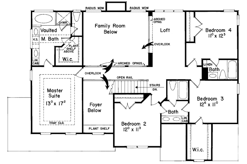 Home Plan - Floor Plan - Upper Floor for Country House Plan #927-80 - 5 bed, 4 bath