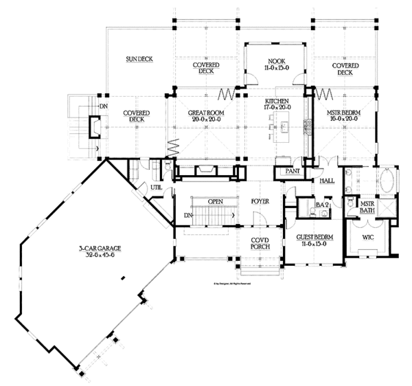 Architectural House Design - Craftsman Floor Plan - Main Floor Plan #132-560