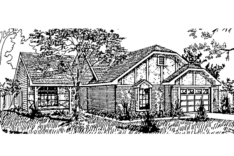 House Plan Design - Tudor Exterior - Front Elevation Plan #405-296