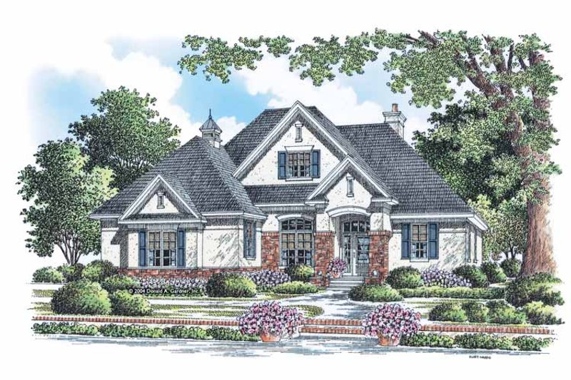 Home Plan - Exterior - Front Elevation 3 for European House Plan #929-883 - 3 bed, 2 bath