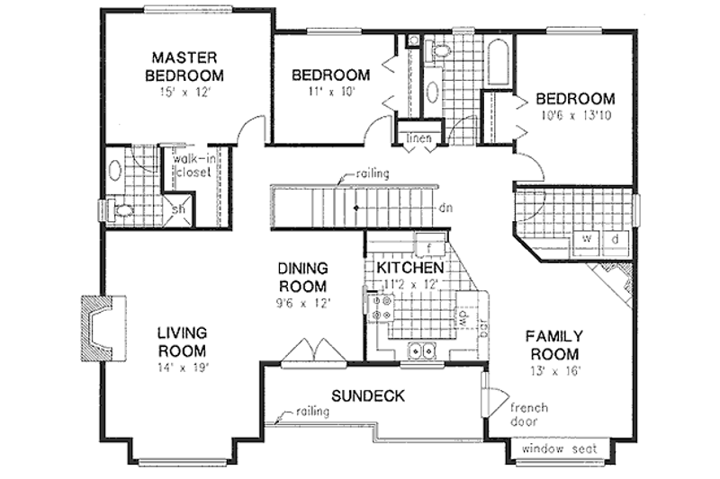Dream House Plan - Floor Plan - Main Floor for European House Plan #18-9030 - 3 bed, 2 bath