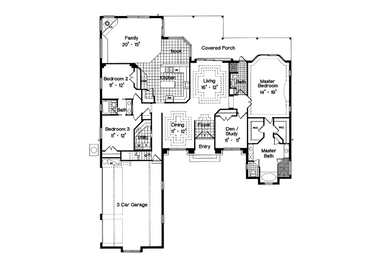 Dream House Plan - Floor Plan - Main Floor for European House Plan #417-740 - 3 bed, 3 bath