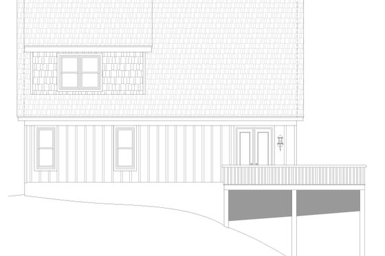 Exterior - Rear Elevation for Farmhouse House Plan #932-387 - 4 bed, 3.5 bath