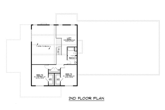 Floor Plan - Upper Floor for Barndominium House Plan #1064-110 - 3 bed, 2.5 bath