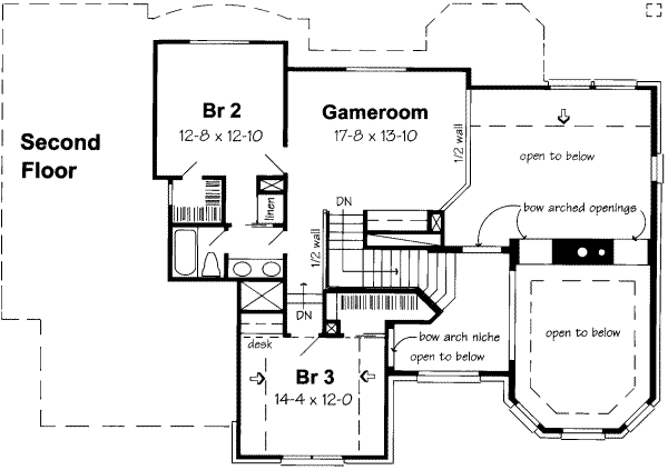 European Floor Plan - Upper Floor Plan #312-144