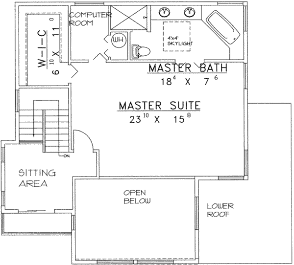 House Plan Design - Floor Plan - Upper Floor for Traditional House Plan #117-341 - 3 bed, 3 bath