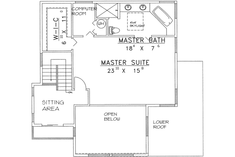 Home Plan - Floor Plan - Upper Floor for Traditional House Plan #117-341 - 3 bed, 3 bath