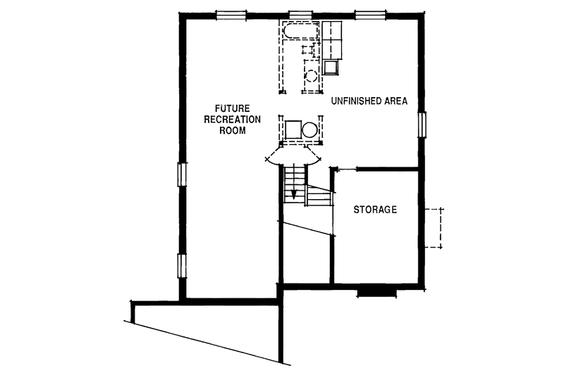 Home Plan - Floor Plan - Lower Floor for Prairie House Plan #47-781 - 3 bed, 2 bath